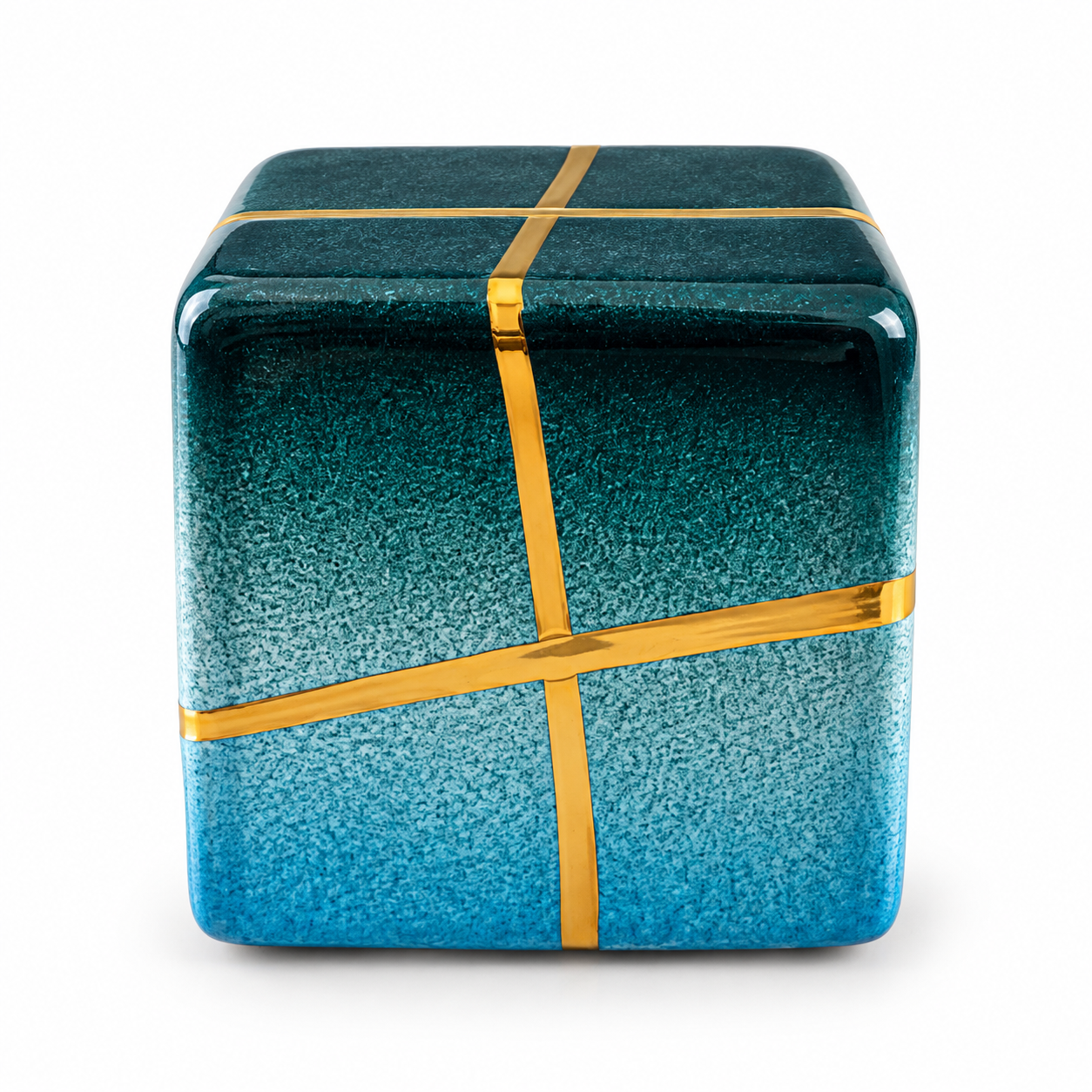 URNA CINERARIA BLU E ORO - immagine 2
