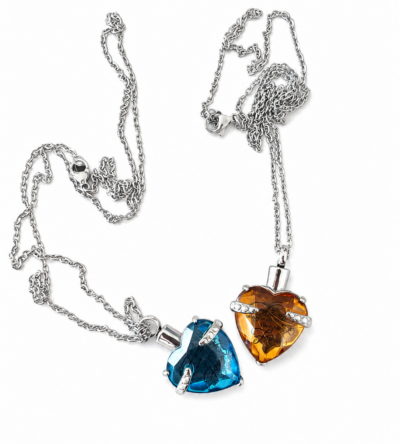 COLLANA CINERARIA CUORE CRISTALLO