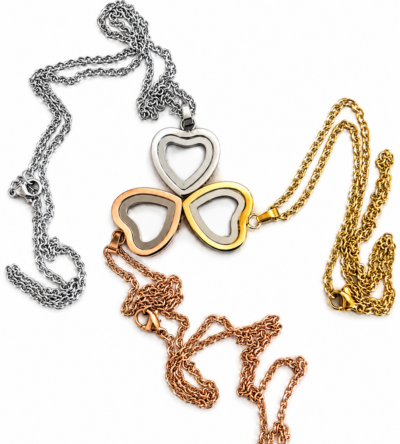 COLLANA CINERARIA CUORE TRASPARENTE
