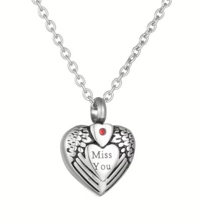 COLLANA CINERARIA CUORE ALATO