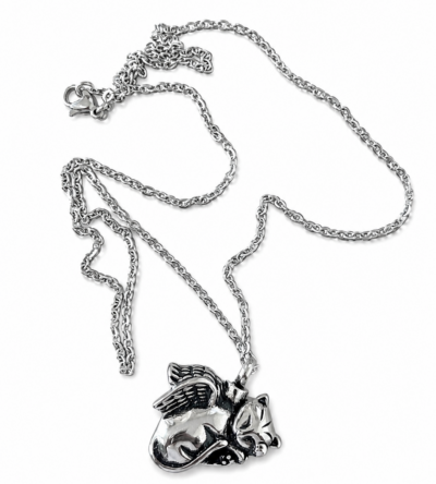 COLLANA CINERARIA GATTO CON ALI