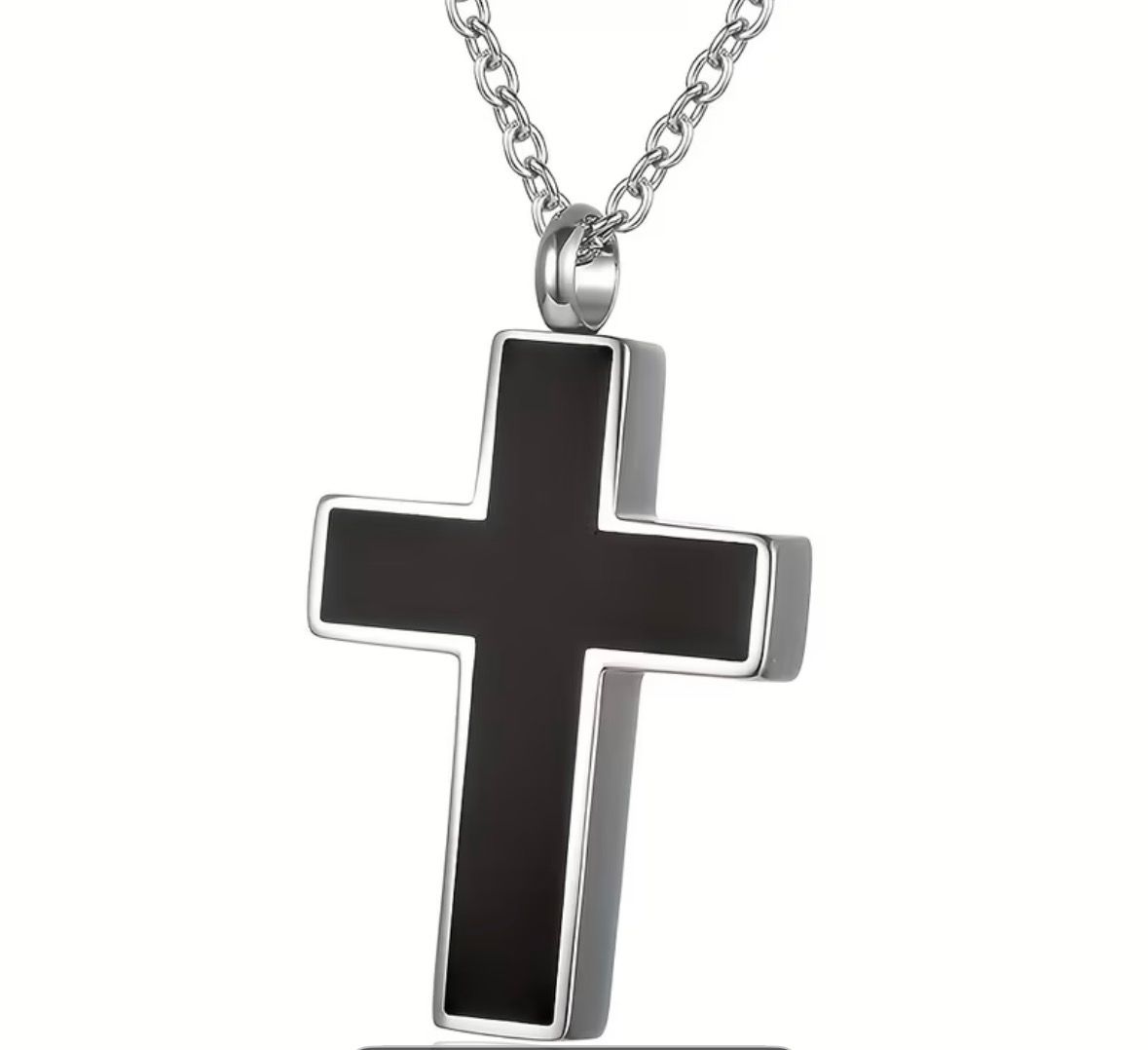 COLLANA CINERARIA CROCE NERA